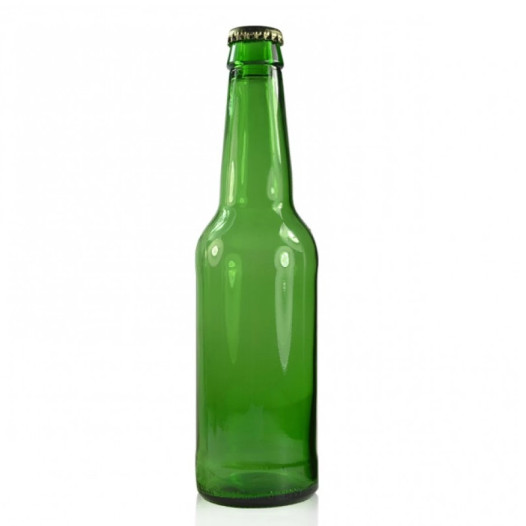 Bottiglie di birra verde a forma rotonda da 330 ml