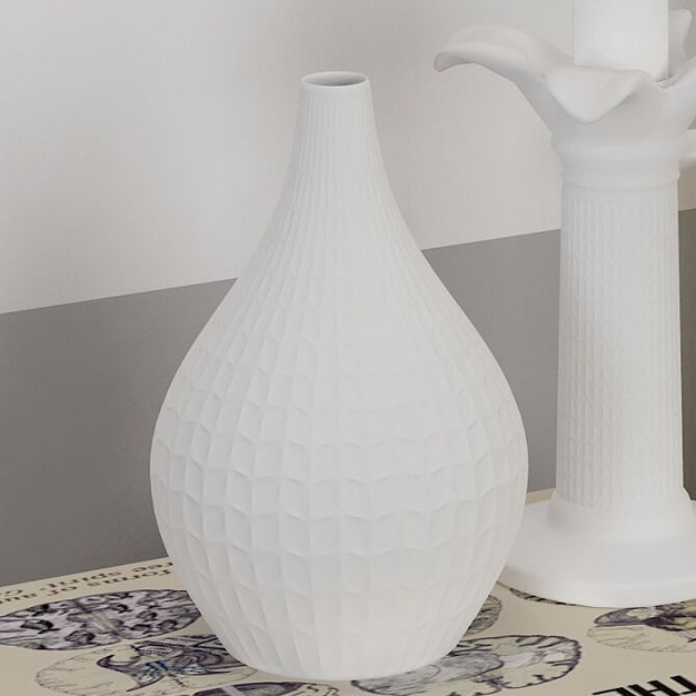 Nuovo vaso bianco in porcellana di design con copyright