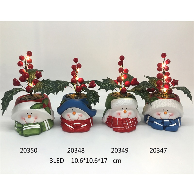 Caratteri di Natale in ceramica con vischio