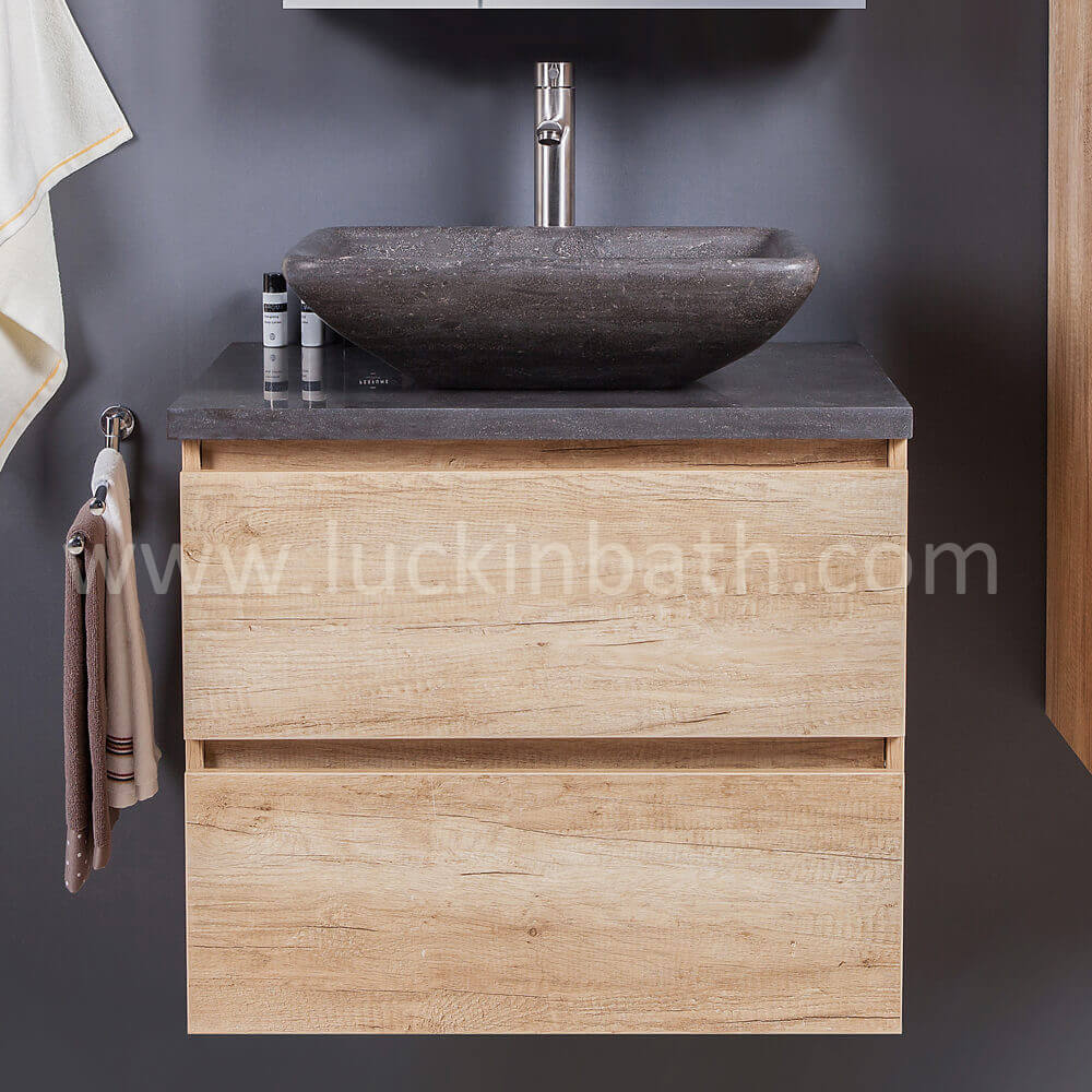 LUCKInBath Wood look Gabinetto base 70 con lavabo "Andes"