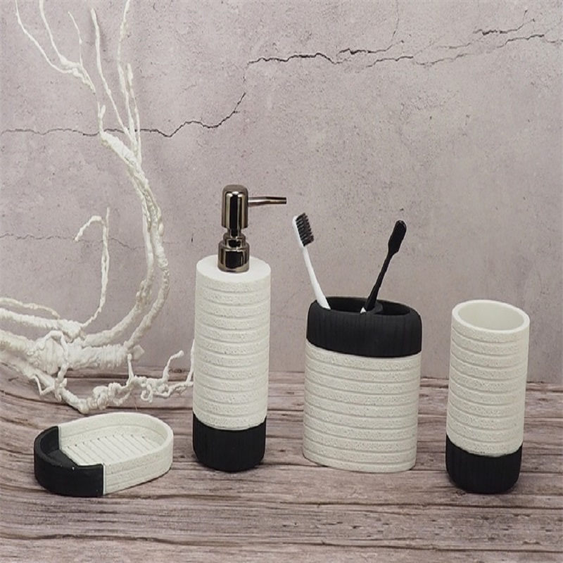 Accessori per il bagno in resina a doppio colore in bianco e nero in stile europeo