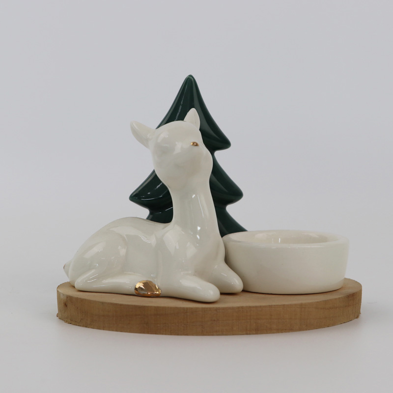Decorazione ceramica dei cervi di Natale