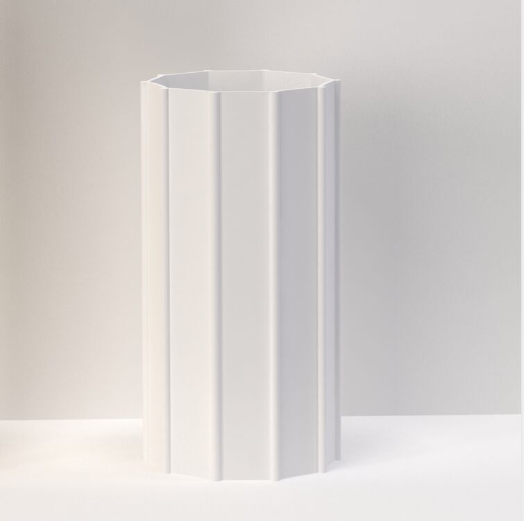 Vaso bianco opaco in porcellana design moderno con copyright