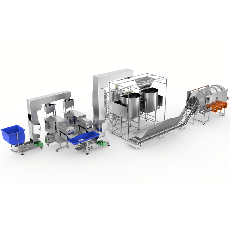Fabbrica di fabbrica Air Popcorn Machine e Caramelizer Produzione linea Popcorn Produzione e rivestimento