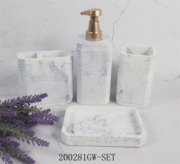 Elegante tema moderno Bianco Bianco Polyresin Resina Accessori per il bagno