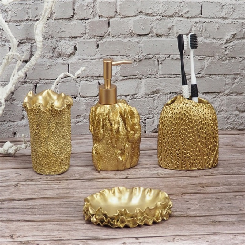 Forma irregolare Polyresin Golden Polyresin Bathrooms Strumenti per la casa