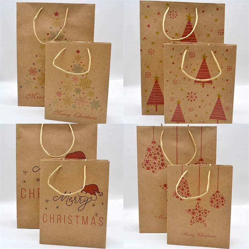 Sacchetto di carta Kraft con design di Natale