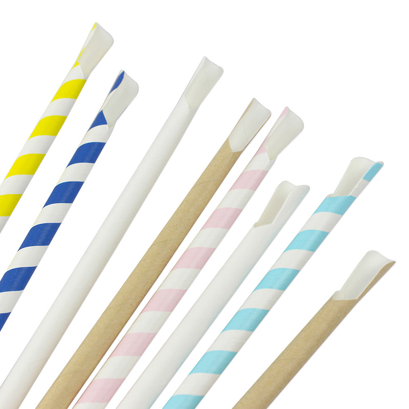 Paglie di cucchiaio di carta biodegradabili per frullato, paglia di carta del cucchiaio di milkshake compostabile