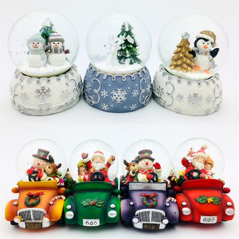 Polyresin Snowball con design di Natale