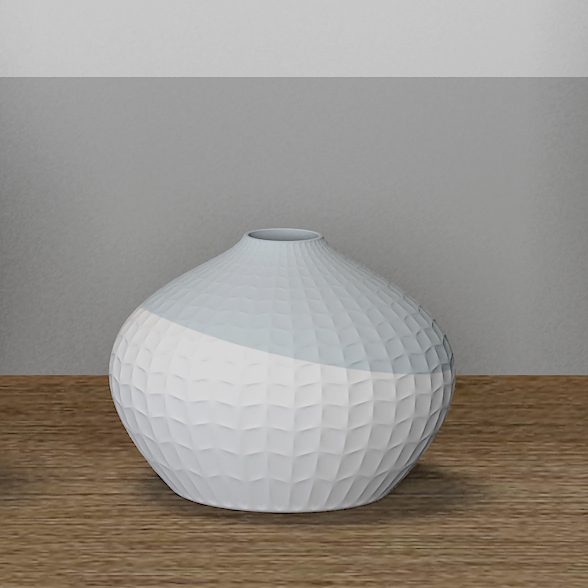 Grigio opaco in porcellana con vaso bianco con copyright