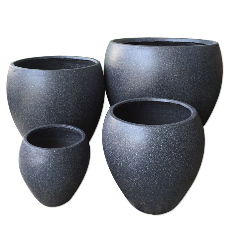 Vaso da fiori/fioriera in ceramica in fibra di pietra rotonda in stile moderno per la decorazione domestica