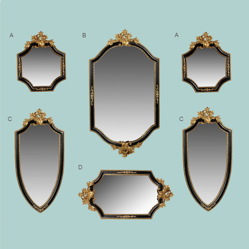 Arredamento per pareti Specchio classico con cornice fiore oro
