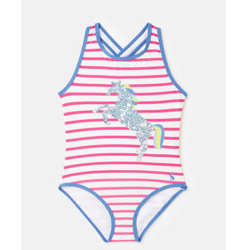 Girls Crossover Back Recycle Swimsuit in tessuto con sequin a due vie in cf
