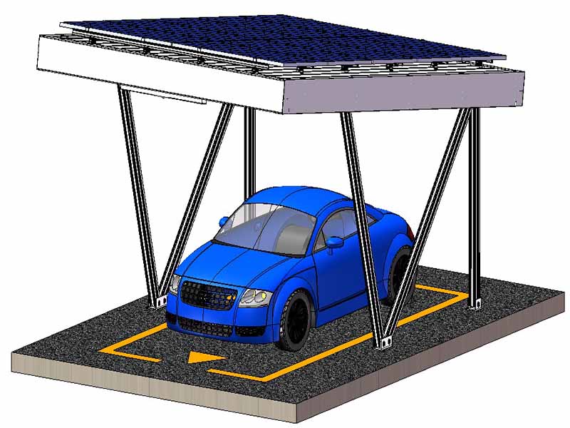 Sistema di montaggio del carport solare impermeabile del tipo N