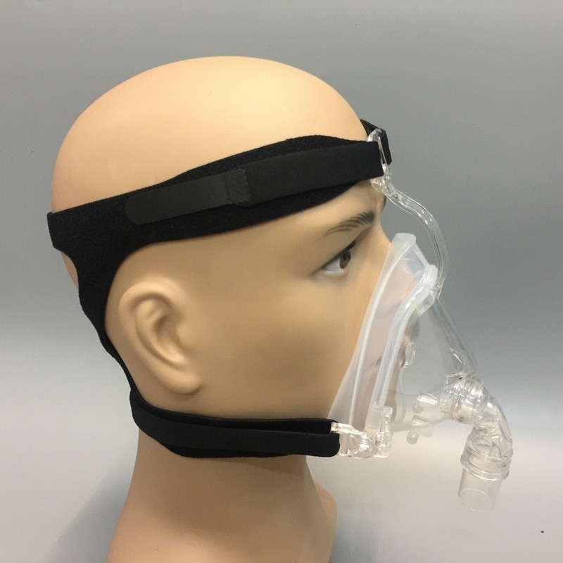 Maschera da cPap in silicone pieno viso con copricapo