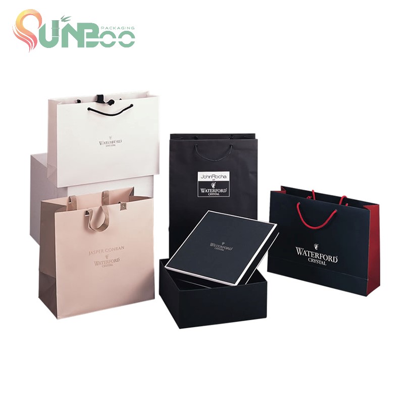 Nastro rosa e belle maniglie di borsa e set regalo in scatola -SP-Box061