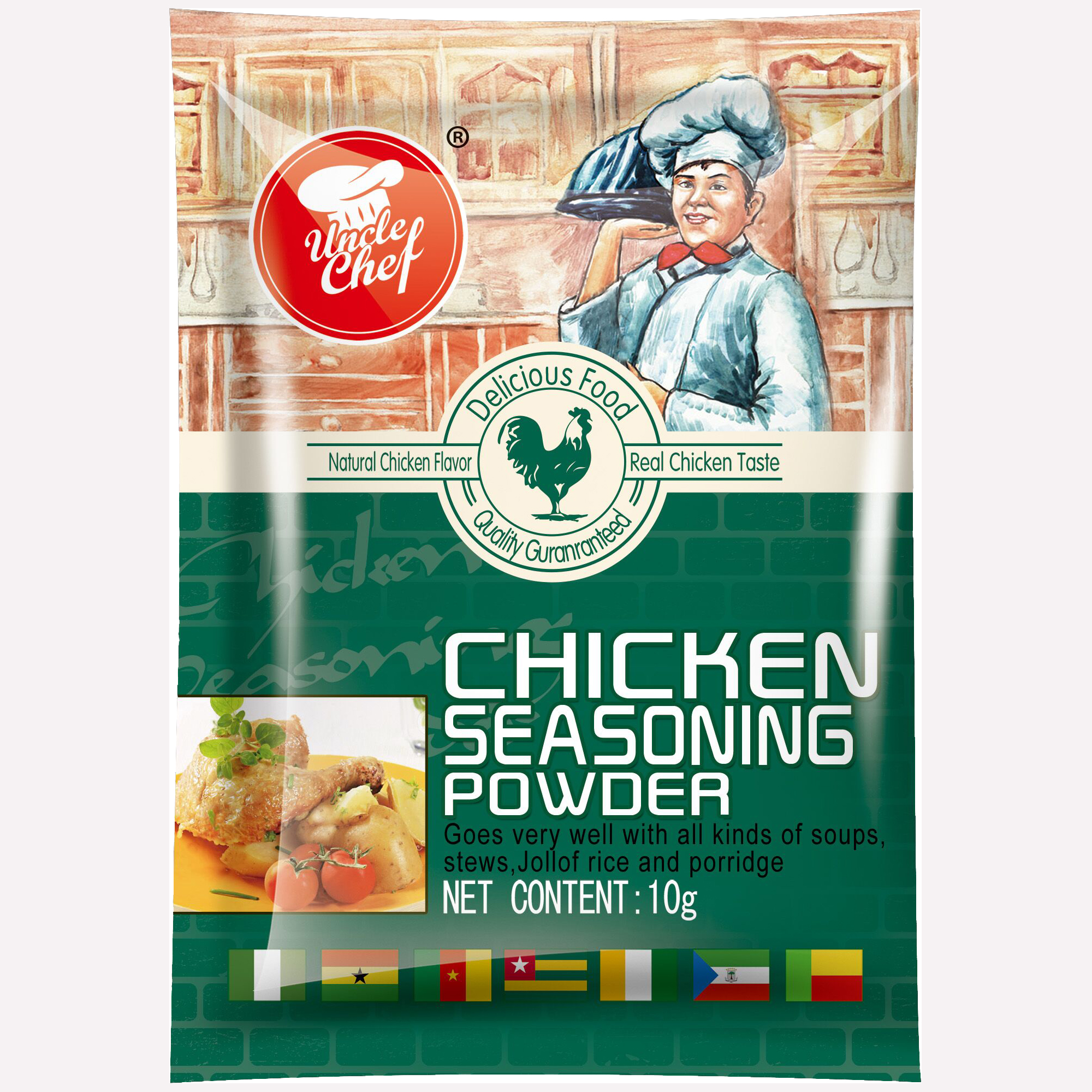 Zio Chef Brand Halal Sapore di pollo Sapore Condimento Base di zuppa di polvere Mix 10GX600Bags