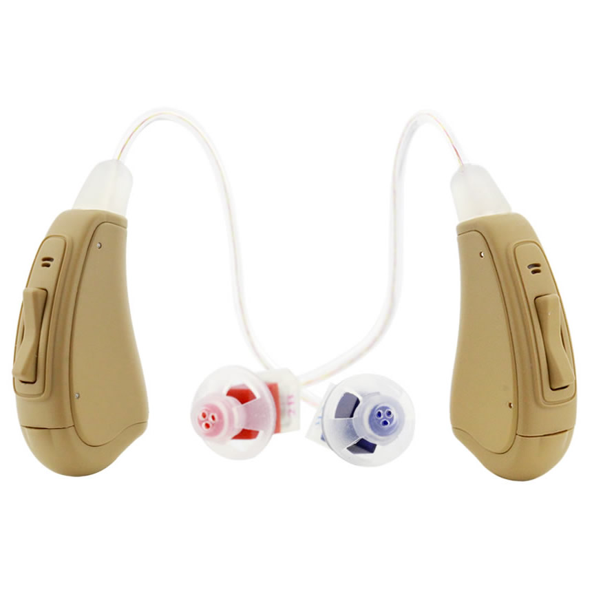 Aiuti acustici ad alta chiarezza RIC, piccoli apparecchi acustici BTE aderenti per il sordo