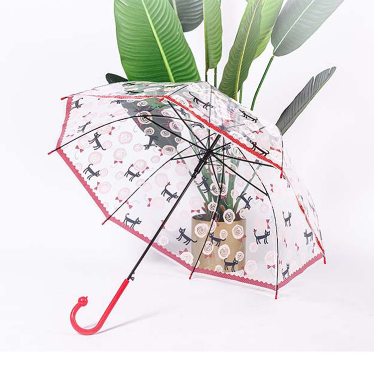 Creativo gatto maniglia per bambini ombrello trasparente