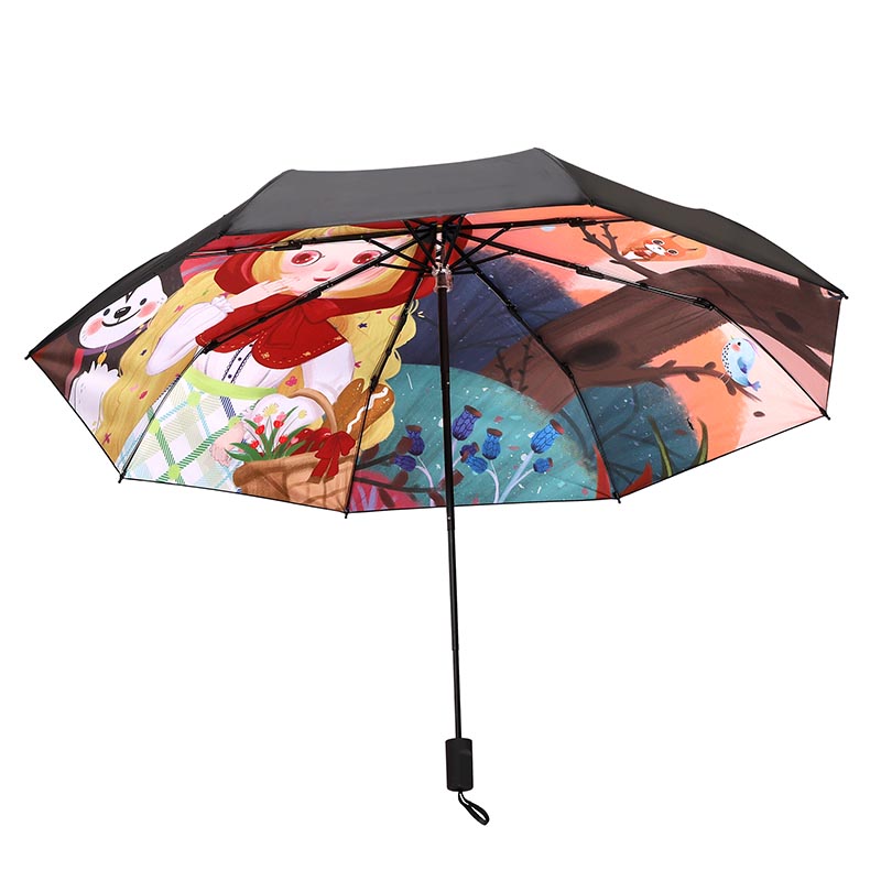 Cartoon Pattern Stampa viaggio UV pieghevole pioggia ombrelli