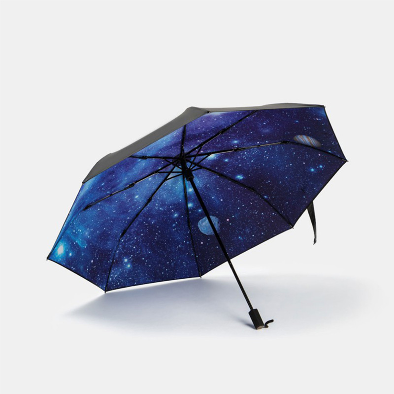 Ombrello da pioggia del sole pieghevole da viaggio all'aperto con stampa del cielo stellato