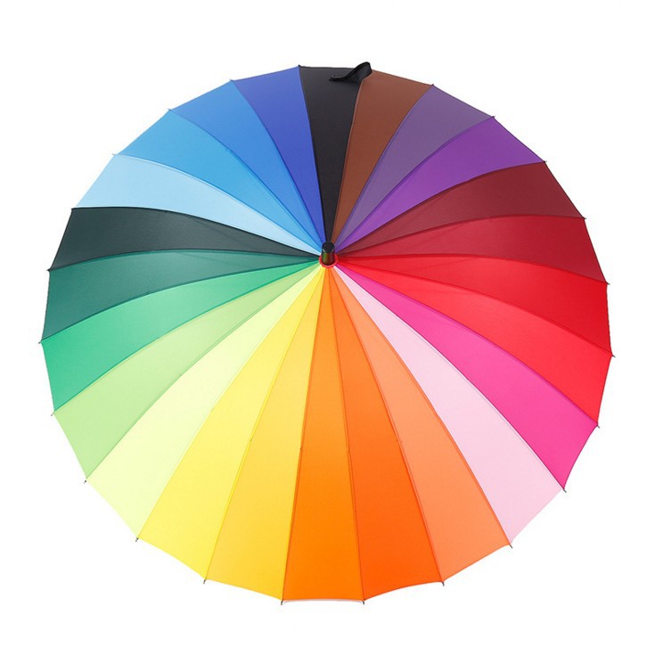 Bigure personalizzate 24 costole forti ombrello arcobaleno colorato
