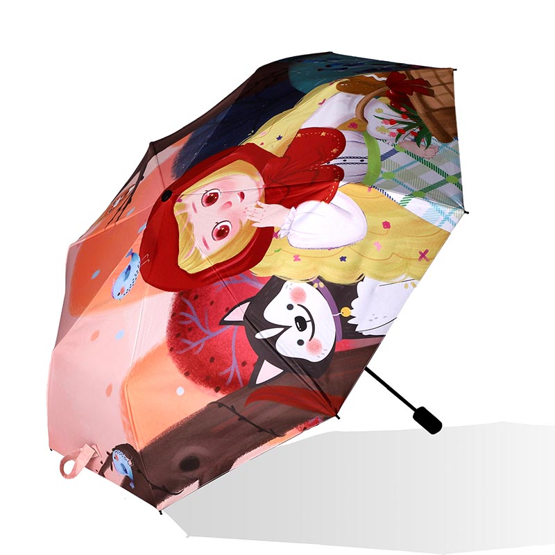 Stampa reversibile portatile 3 fold ombrello