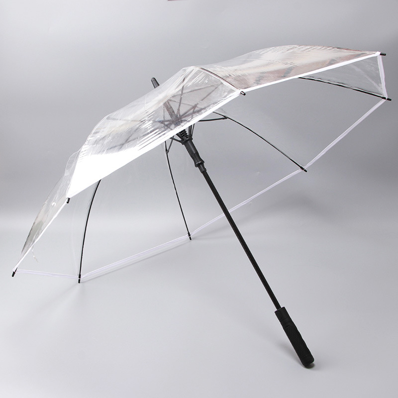 Ombrello di pioggia trasparente di promozione da golf dritto personalizzato