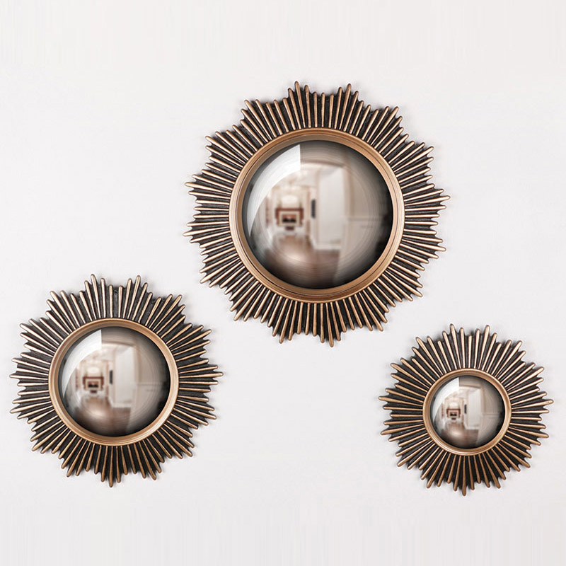 Moderno specchio convesso con linea chiara in diversi colori