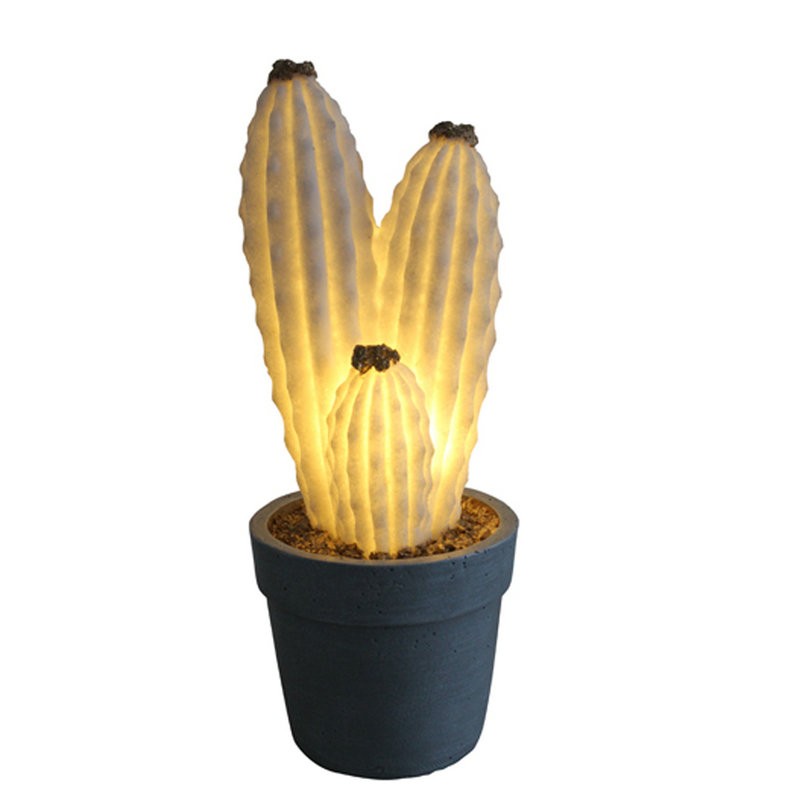 Illuminazione cactus in vaso di cactus in vaso di arenaria di cactus artificiale