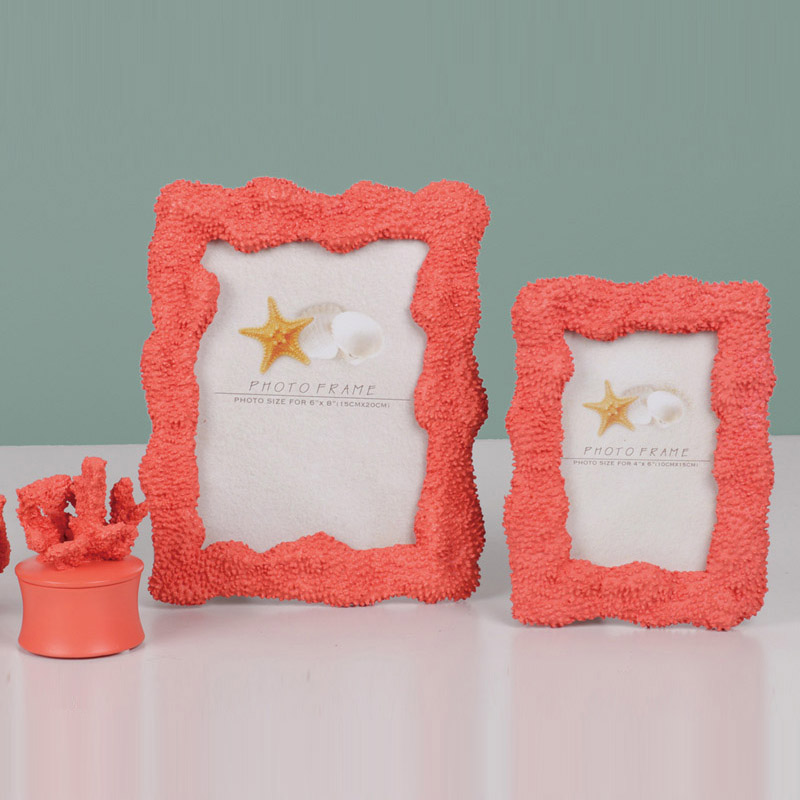 Resin Ocean Collection in Coral Photo Frame and Decor