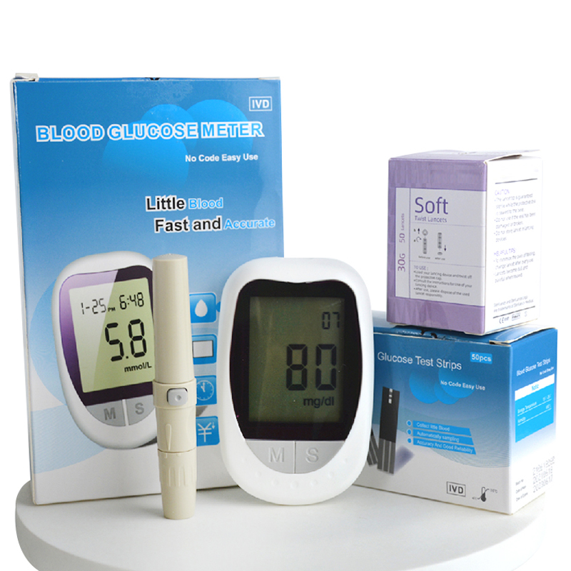 Diabetes Digital Glucometro Glucosio Glucosio Messa di prova della macchina Piccolo sangue veloce e accurato