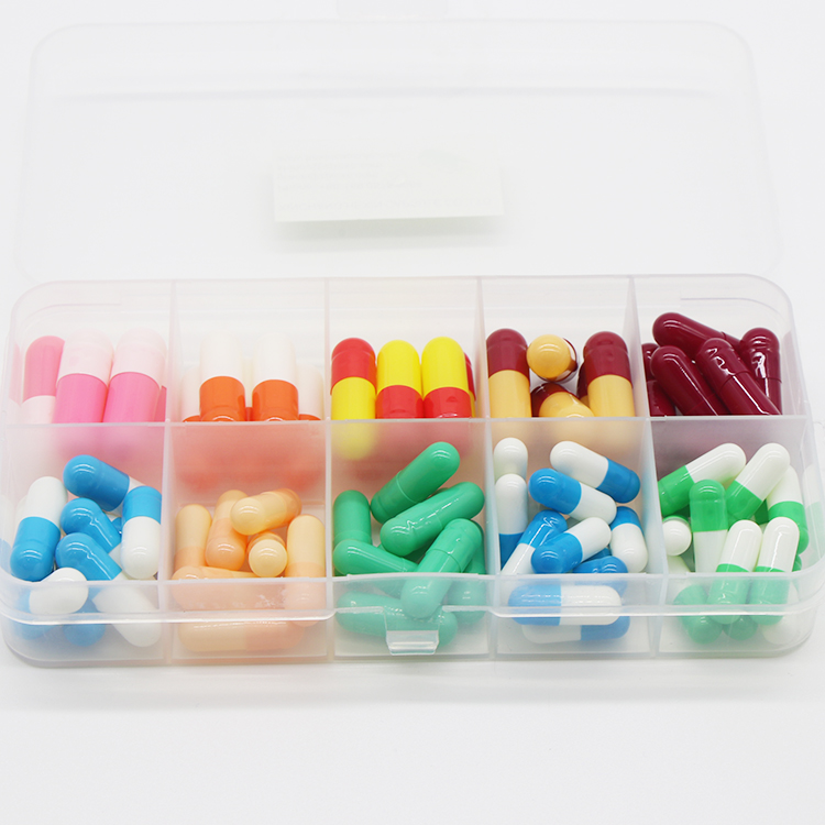 Capsule di gelatina vuote colorate personalizzate misura 0