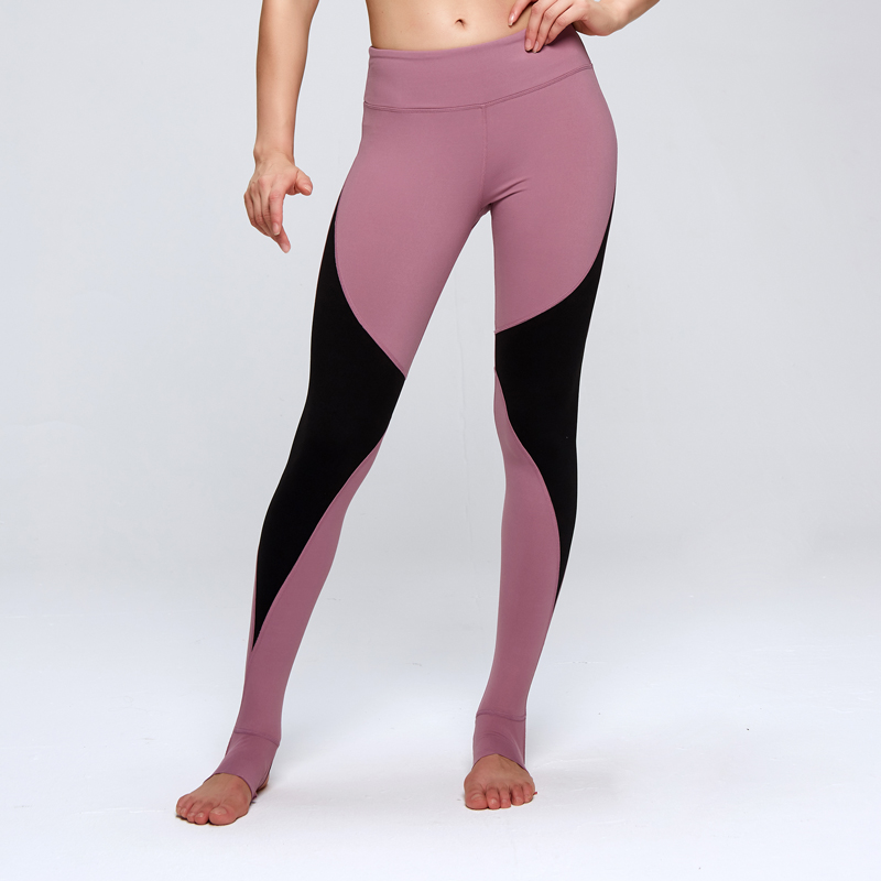 Comodi pantaloni da yoga a compressione morbida con design sopra il tallone per il controllo della pancia