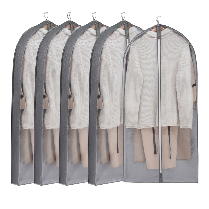 Borsa per abiti con copertura per indumenti trasparente personalizzata all'ingrosso con logo personalizzato