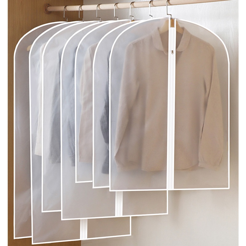 Copertura antipolvere PEVE economica personalizzata personalizzata a prova di umidità fornitore bianco borsa per indumenti trasparente in vinile trasparente