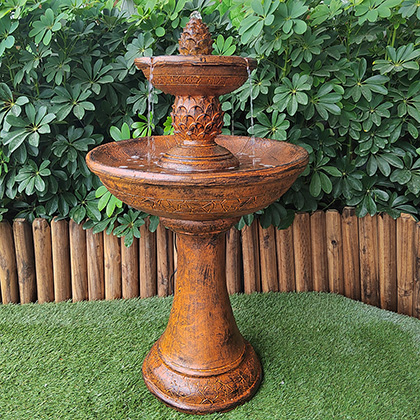 Decorazione del giardino della fontana di acqua della resina di colore arrugginito bella ed economica all'ingrosso