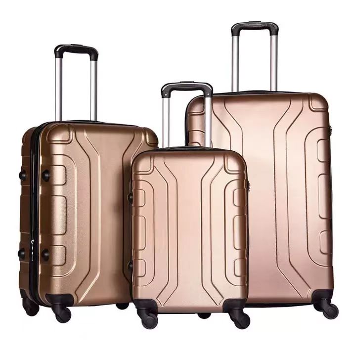 Set di valigie da viaggio in ABS con guscio rigido con rotazione a 360 gradi e 4 ruote