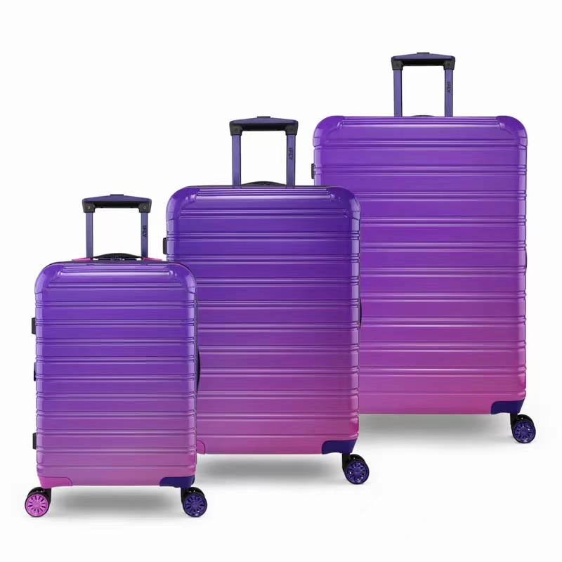 2022 Bagagli all'ingrosso bellissimo trolley viola sfumato valigia da viaggio con ruote universali 360