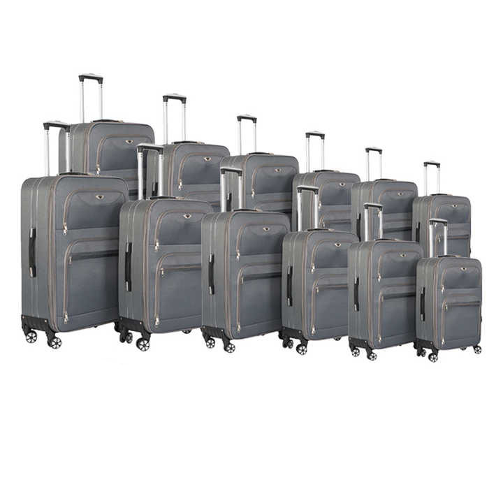 Set da 12 pezzi in 1 set Set valigie in tessuto semilavorato Set valigie trolley a 4 ruote in tessuto a prezzo economico