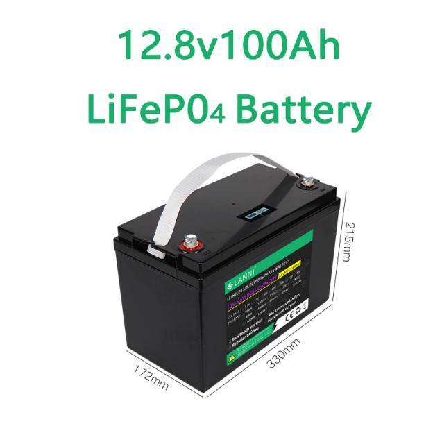 Batteria LiFePO4 Batteria al litio solare 12,8 V 100 Ah 200 Ah 300 Ah