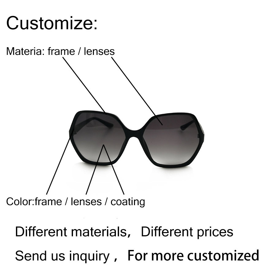 2023 Occhiali da sole moda oversize Occhiali da sole da donna di alta qualità Occhiali da sole ad alta definizione con logo personalizzato