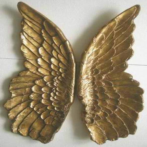 decorazioni per la casa arte da parete 3D Shadow box resina ali d'angelo 21549G