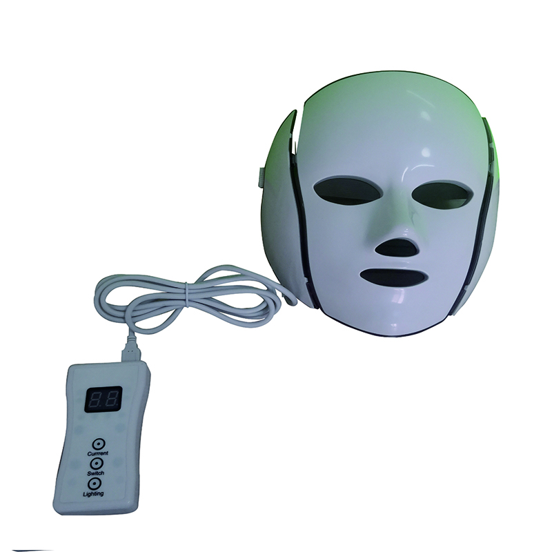 Massaggiatore facciale con maschera facciale cosmetica per terapia medica a sette colori con telecomando e adattatore
