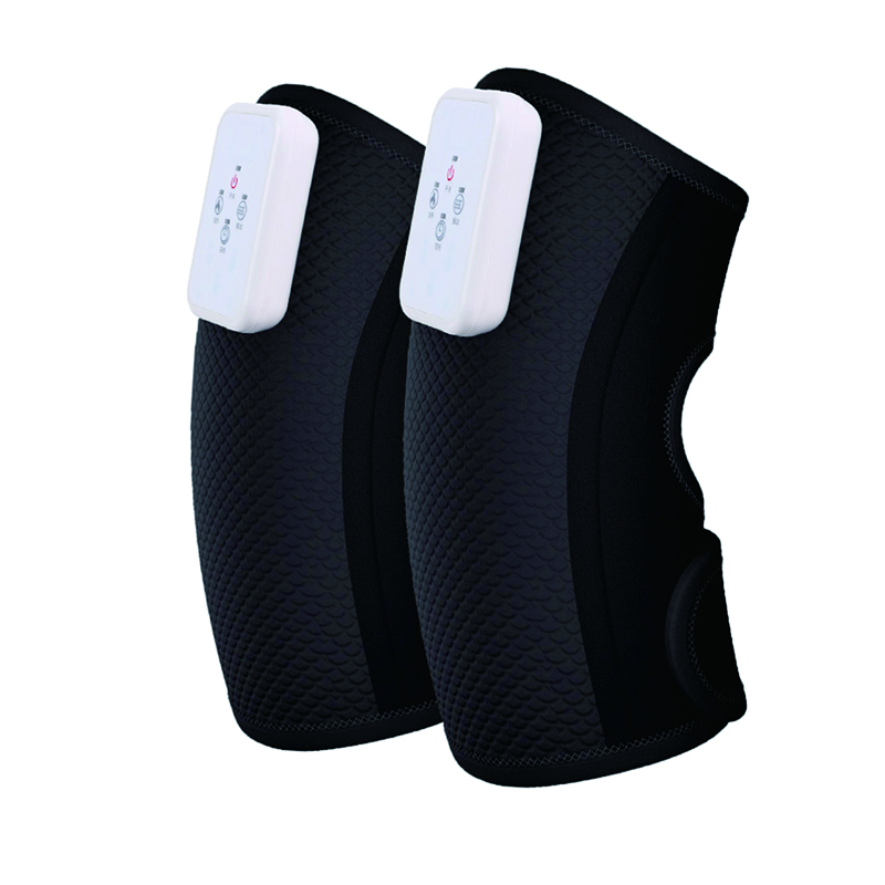 Nuovo stile cordless in fibra di carbonio riscaldamento vibrazione lavabile supporto articolare doppia fasciatura ginocchio massaggiatore maniche al ginocchio sportive